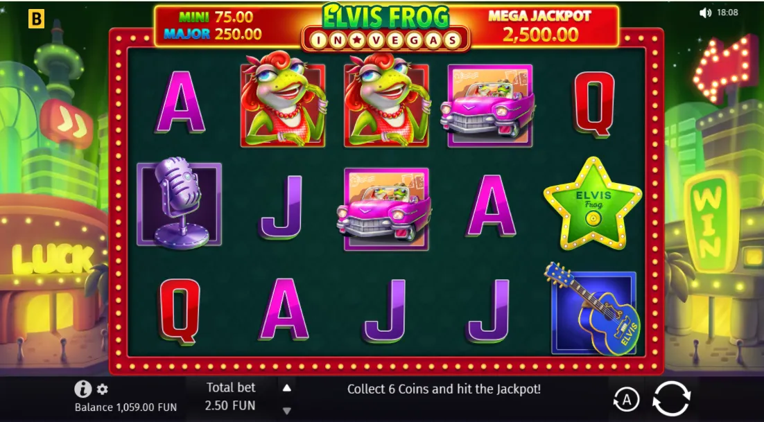 Elvis Frog in Vegas Slot
